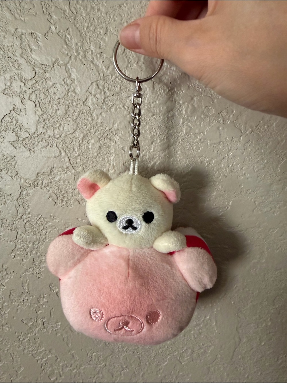 Korilakkuma plush keychain from a San-X bakery series